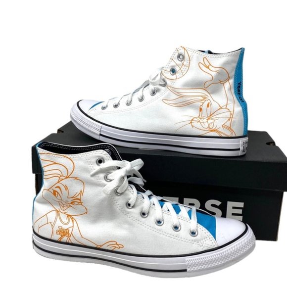 Converse Chuck Taylor High Top Canvas White Men Sneakers Custom 172514C-WHT/BLU - Picture 5 of 9
